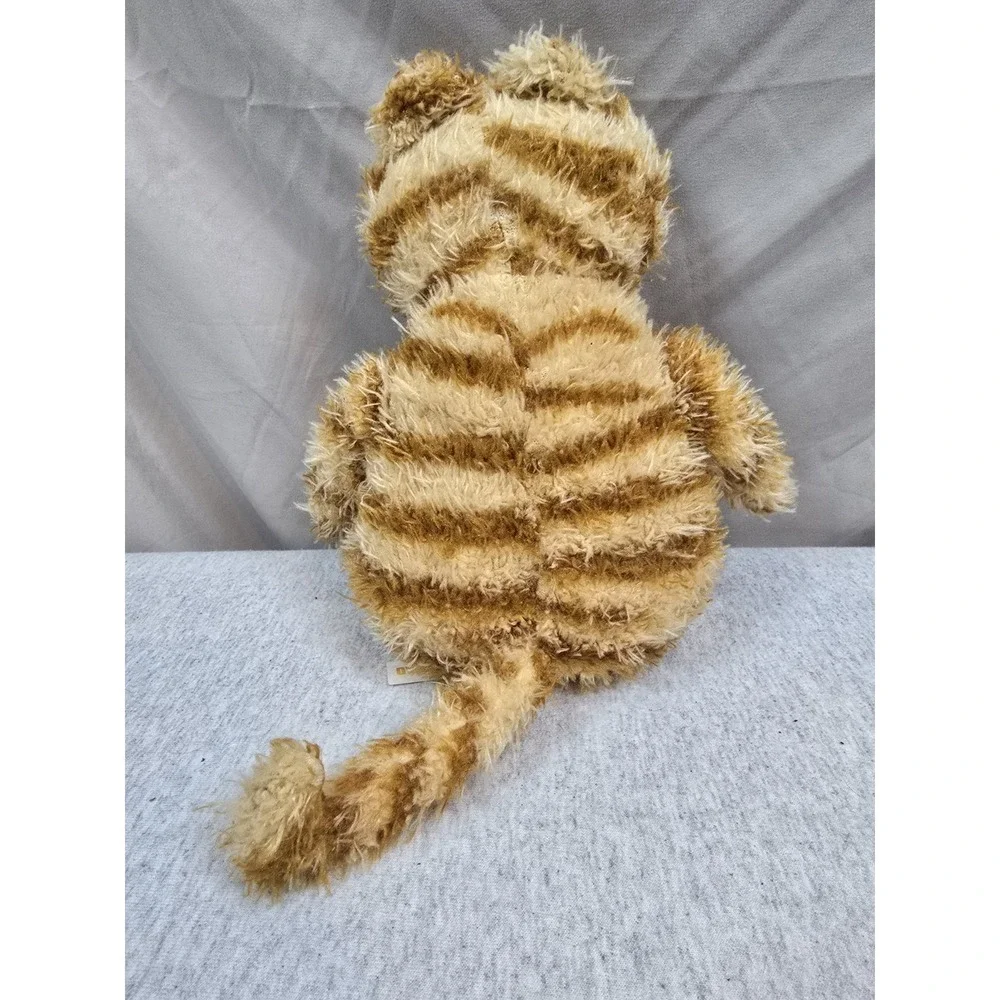 Fat Angry Cat Plush Doll Orange Tabby Grumpy Cat Bulging Eyes Soft Toy EUC
